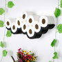 Hanah Home Wc018 Portarrollos de Papel Higiénico de Madera Negro 62x9x16 cm